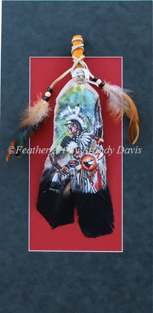 "Nez Perce Dancer"  hand-painted feather by Brandy Davis